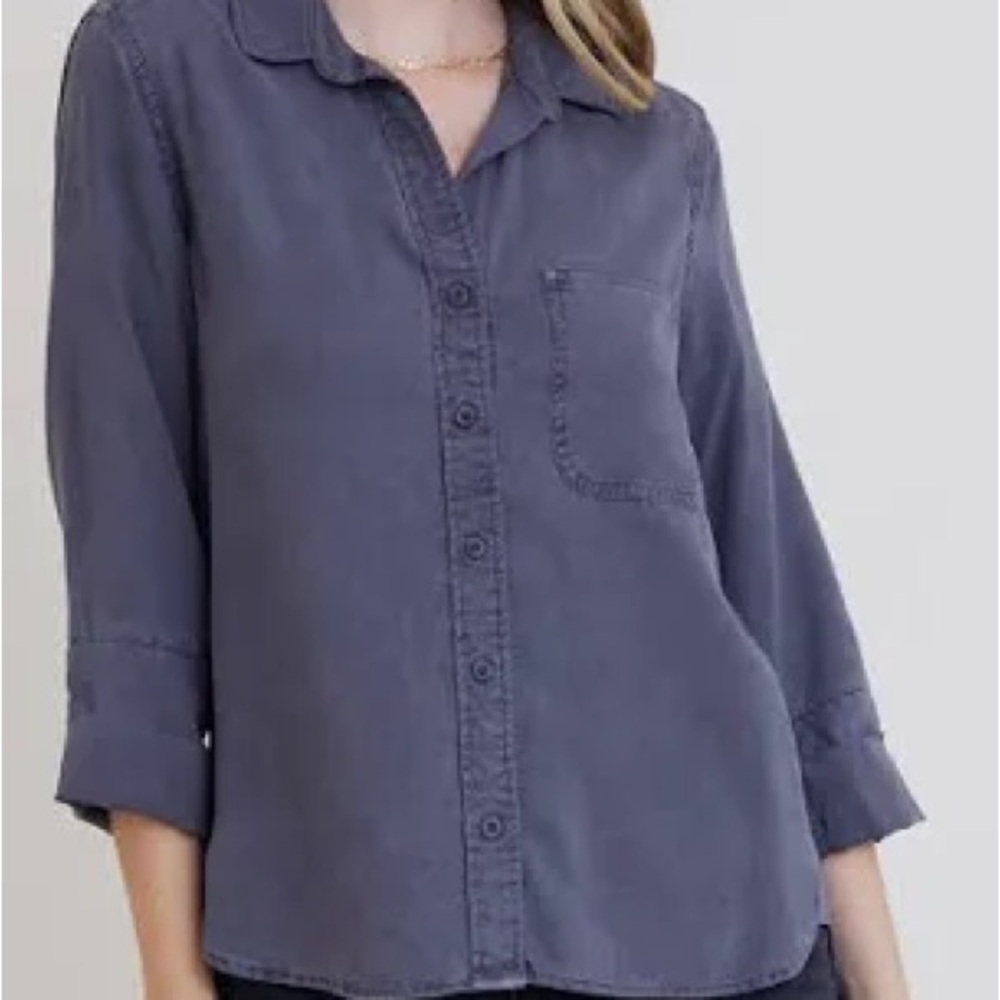 Bella Dahl Charcoal Button-Up Top